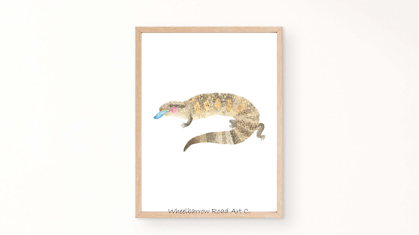 BLUE TONGUE LIZARD NURSERY PRINT